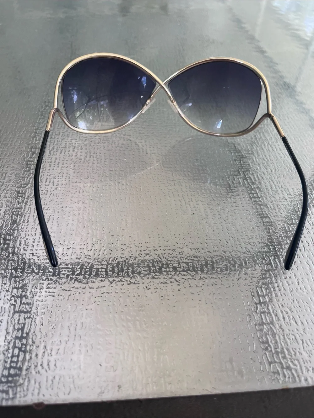 Tom Ford Whitney Gold Oversized Sunglasses As Is